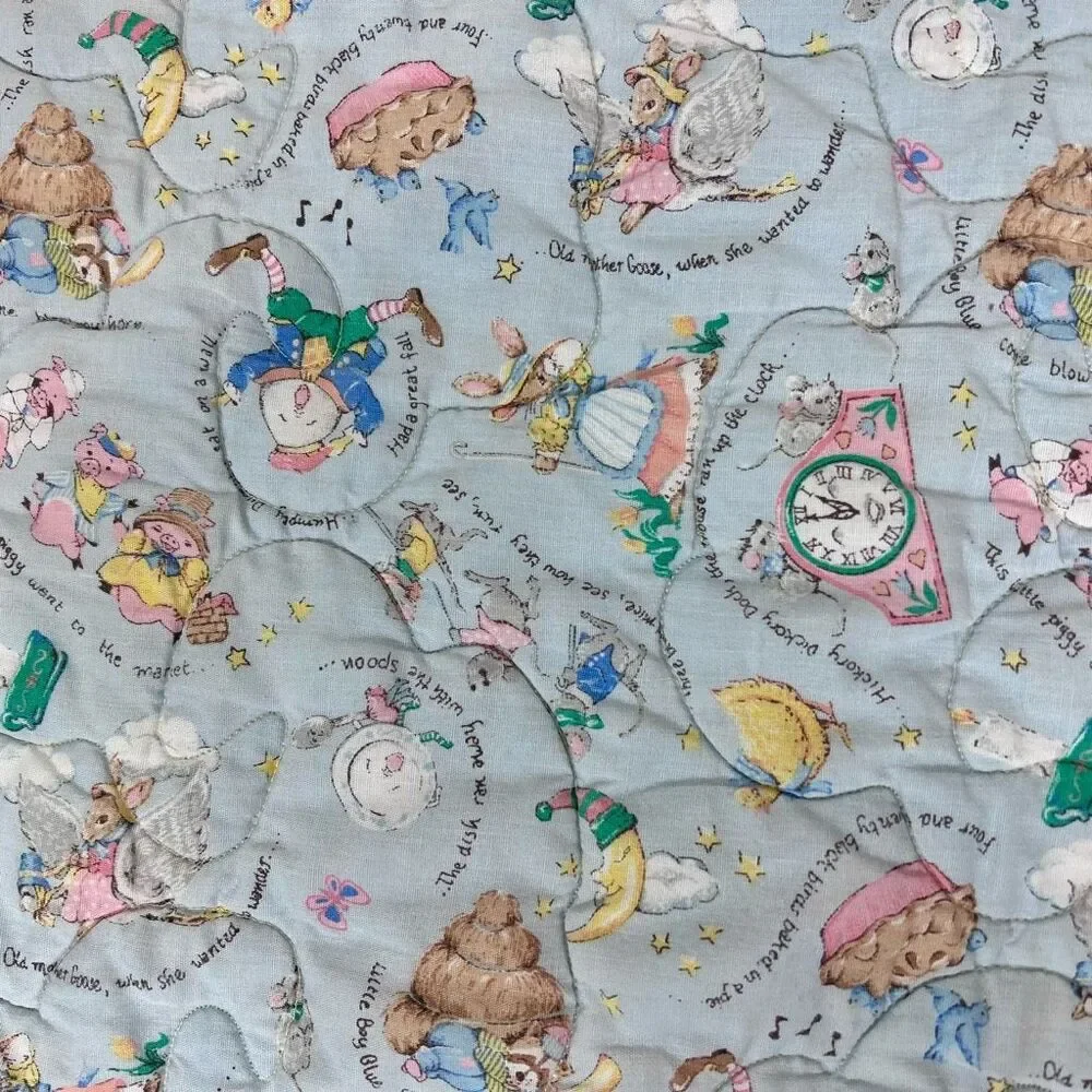 Vintage Sunbonnet Sue Sam Blue Pink Holly Hobby Style Bonnet Throw Quilt 49"x43" - Picture 14 of 15